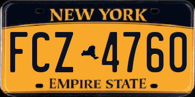 NY license plate FCZ4760