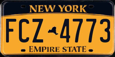 NY license plate FCZ4773