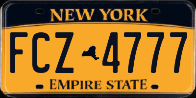 NY license plate FCZ4777