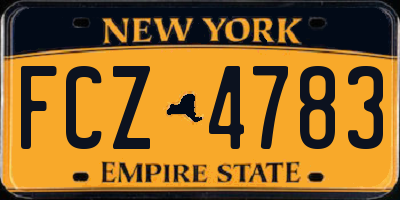 NY license plate FCZ4783