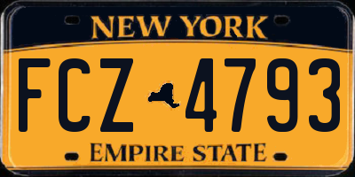 NY license plate FCZ4793