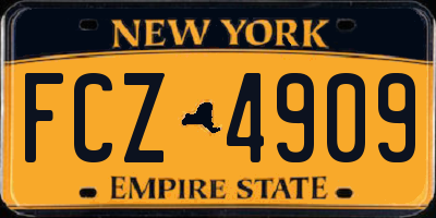 NY license plate FCZ4909