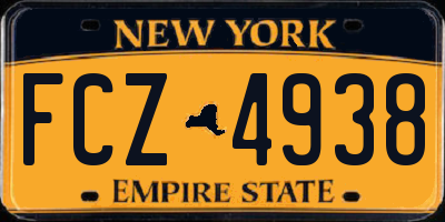 NY license plate FCZ4938