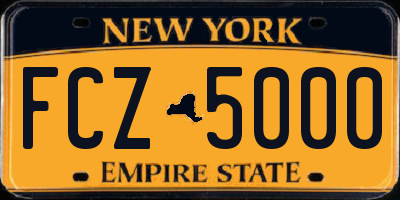 NY license plate FCZ5000