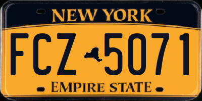 NY license plate FCZ5071