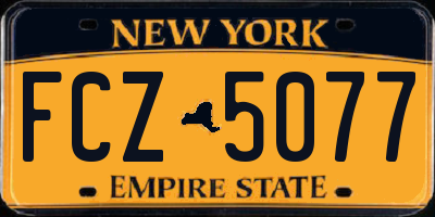 NY license plate FCZ5077