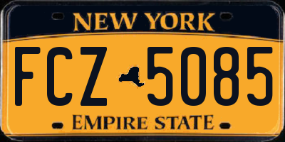 NY license plate FCZ5085