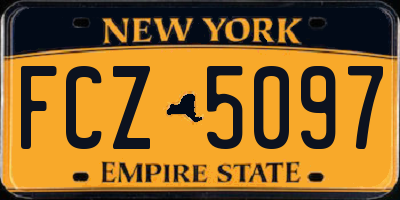 NY license plate FCZ5097
