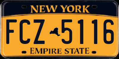 NY license plate FCZ5116