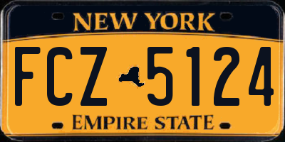 NY license plate FCZ5124