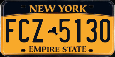 NY license plate FCZ5130