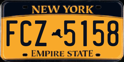 NY license plate FCZ5158
