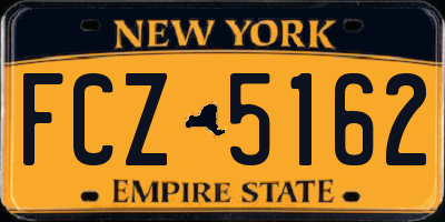 NY license plate FCZ5162