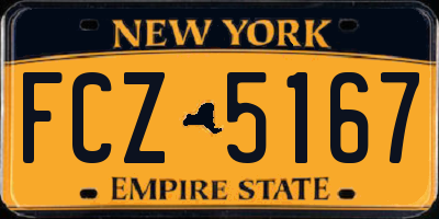 NY license plate FCZ5167