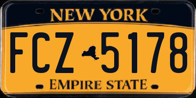 NY license plate FCZ5178