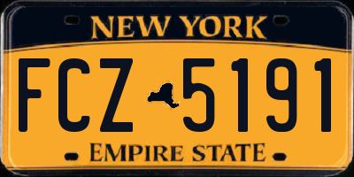 NY license plate FCZ5191