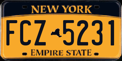 NY license plate FCZ5231