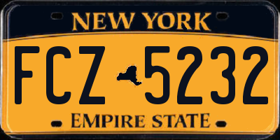NY license plate FCZ5232