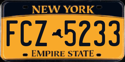 NY license plate FCZ5233