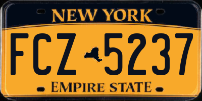 NY license plate FCZ5237
