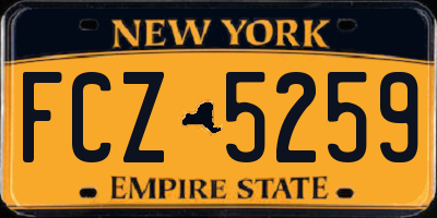 NY license plate FCZ5259