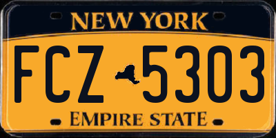 NY license plate FCZ5303