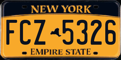 NY license plate FCZ5326