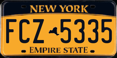 NY license plate FCZ5335