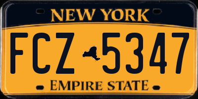 NY license plate FCZ5347