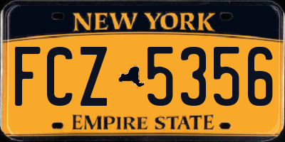NY license plate FCZ5356