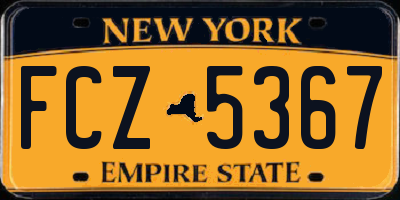 NY license plate FCZ5367