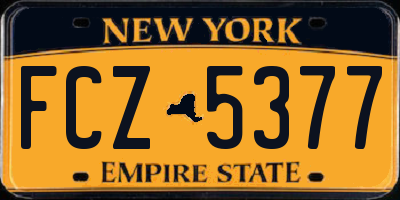 NY license plate FCZ5377