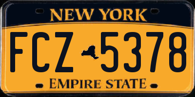 NY license plate FCZ5378