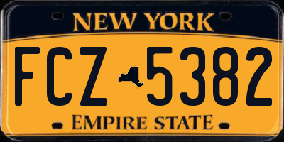 NY license plate FCZ5382