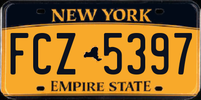 NY license plate FCZ5397