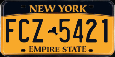 NY license plate FCZ5421