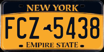 NY license plate FCZ5438