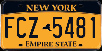NY license plate FCZ5481