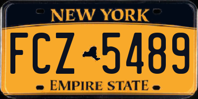 NY license plate FCZ5489