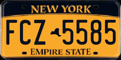 NY license plate FCZ5585