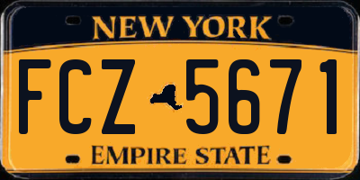 NY license plate FCZ5671