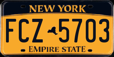 NY license plate FCZ5703