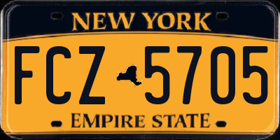 NY license plate FCZ5705