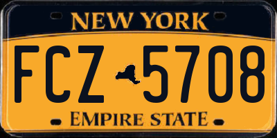 NY license plate FCZ5708
