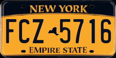 NY license plate FCZ5716