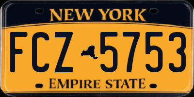 NY license plate FCZ5753
