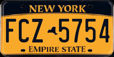 NY license plate FCZ5754