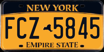 NY license plate FCZ5845