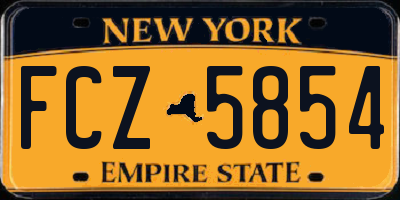 NY license plate FCZ5854