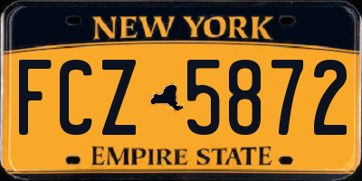 NY license plate FCZ5872